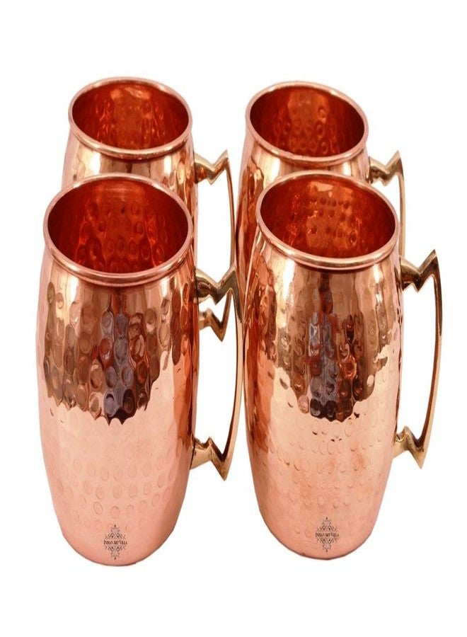 INDIAN ART VILLA IndianArtVilla Hammered Copper Moscow Mule Mug Cup, Best for Parties,Barware, 530 ML Each, Set of 4 - Image 3